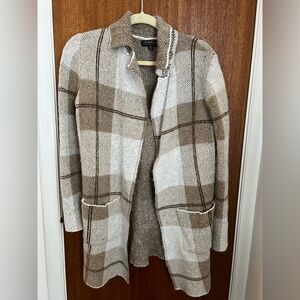 Joseph Women's Plaid Brown Long Cardigan